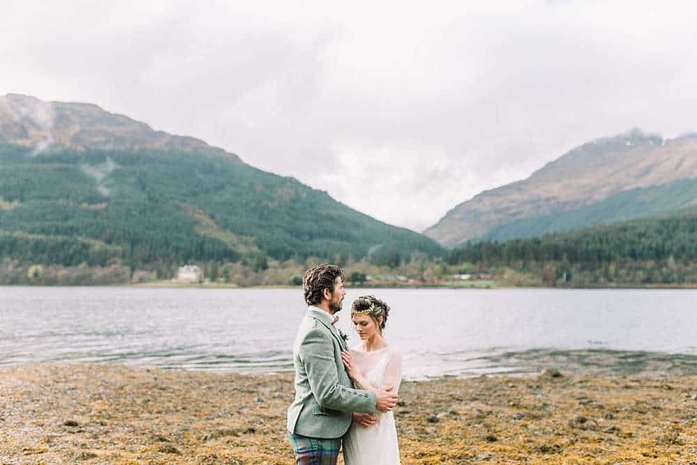 Romantic windswept Elopement in Scotland