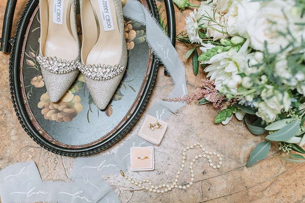 The shoes, the dress, the flowers & the rings