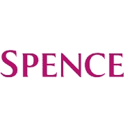 The image displays the word SPENCE in bold, magenta-colored uppercase letters set against a plain white background.
