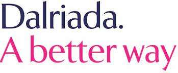 The image features the text Dalriada. in navy blue above A better way in pink on a plain background.