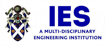 Logo for IES, a multi-disciplinary engineering institution, featuring a blue and white shield with a yellow X and symbols, alongside the text IES A Multi-Disciplinary Engineering Institution.